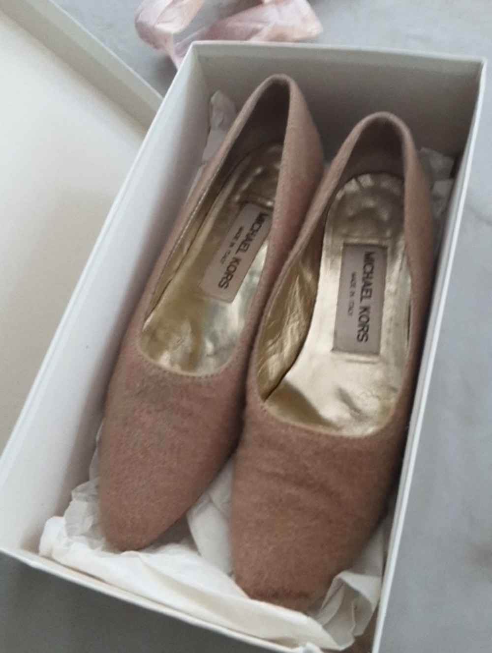 Michael Kors Beige CAMEL HAIR Slip-On Flats 7 1/2 B